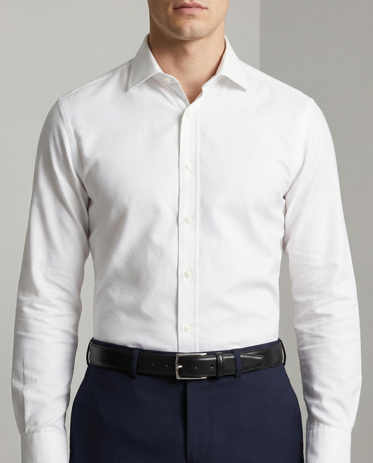 Cintura in vitello spazzolato cucita