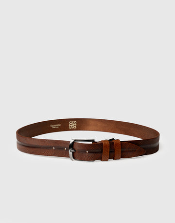 Cintura in pelle stampata