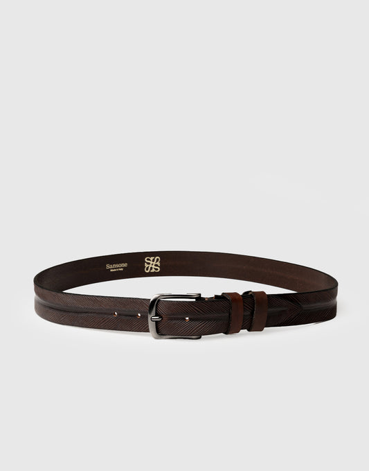 Cintura in pelle stampata