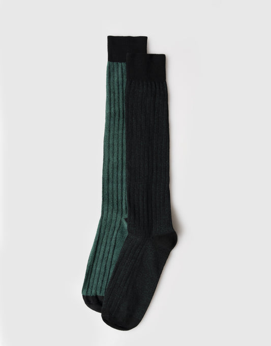 Calze Uomo Lunghe Reversibili a Costina Bicolore