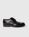 Scarpa stringata brogue in pelle nera