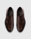 Scarpa double monk strap in pelle marrone
