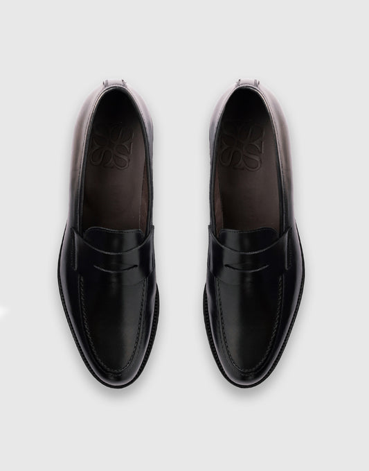 Mocassino penny loafer in pelle nera