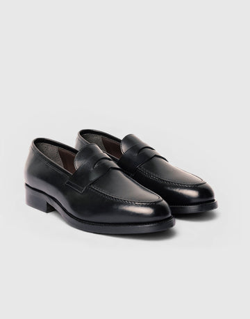 Mocassino penny loafer in pelle nera