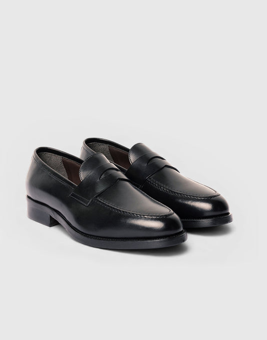 Mocassino penny loafer in pelle nera