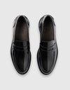 Mocassino penny loafer in pelle abrasivata nera
