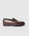 Mocassino penny loafer in pelle marrone