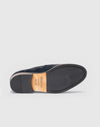 Mocassino double monk in suede blu