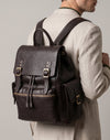 Zaino in pelle martellata marrone