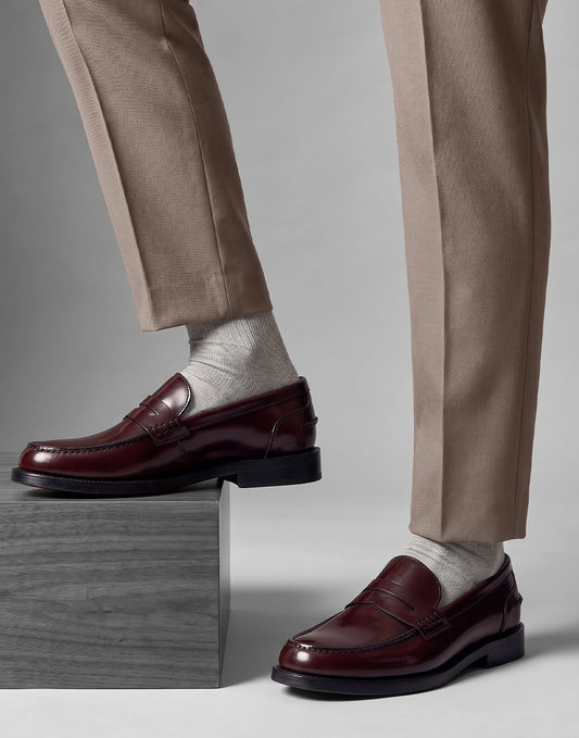 Mocassino in pelle bordeaux