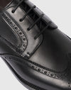Scarpa stringata brogue in pelle nera