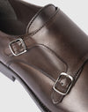 Scarpa double monk strap in pelle marrone