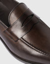 Mocassino penny loafer in pelle marrone