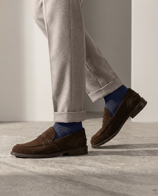 Mocassino in vitello scamosciato