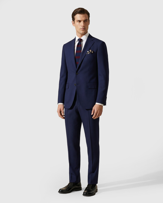 Completo monopetto in lana 21 Micron Montecarlo blu navy